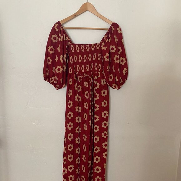 The Katrina Dress in Crimson Daisy Size M - Picture 4 of 5
